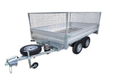 Remorque Benne ridelles grillagées 2 essieux de 750 kg 312 x 158 Pompe de levage électrique
