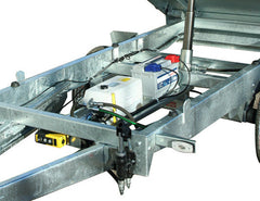 Remorque Benne ridelles grillagées 2 essieux de 750 kg 312 x 158 Pompe de levage électrique