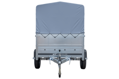 Remorque simple essieu 200x125 avec bâche haute, arceau, rehausses de ridelles et roue jockey - Garden Trailer 201 KIPP
